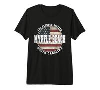 Myrtle Beach Carolina del Sur, Bandera Americana Vintage Camiseta Premium