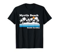 Myrtle Beach Carolina del Sur Vintage 80s Tropical Vacaciones Camiseta