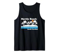 Myrtle Beach Carolina del Sur Vintage 80s Tropical Vacaciones Camiseta sin Mangas