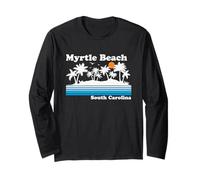 Myrtle Beach Carolina del Sur Vintage 80s Tropical Vacaciones Manga Larga