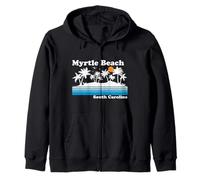 Myrtle Beach Carolina del Sur Vintage 80s Tropical Vacaciones Sudadera con Capucha