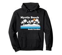 Myrtle Beach Carolina del Sur Vintage 80s Tropical Vacaciones Sudadera con Capucha