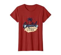 Myrtle Beach Coastal Living Palm Tree Beach Vacaciones Camiseta, Mujer, Arándano, XL