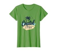 Myrtle Beach Coastal Living Palm Tree Beach Vacaciones Camiseta, Mujer, Hierba, XXL