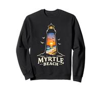 Myrtle Beach Faro Puesta del Sol Silueta Verano Sudadera