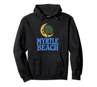 Myrtle Beach South Carolina SC Luna Creciente Palmera Retro Sudadera con Capucha