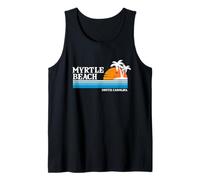 Myrtle Beach USA Tropical Vacaciones Vintage 80s Estilo Atardecer Camiseta sin Mangas