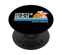 Myrtle Beach USA Tropical Vacaciones Vintage 80s Estilo Atardecer PopSockets PopGrip Adhesivo