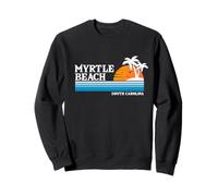 Myrtle Beach USA Tropical Vacaciones Vintage 80s Estilo Atardecer Sudadera