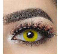 Mysa Lens® Crazy Lens Lentes de contacto de color fantasía para disfraz, color amarillo, sin graduar, 12 meses