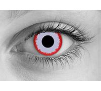 Mysa Lens Lens - Lentes de contacto de color fantasía, ojos blancos muertos vivos, solución para lentes de 10 ml + funda de regalo - 12 meses sin corrección