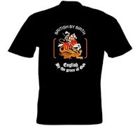 Myseek British by Birth English by The Grace of God Mens T Shirt 100% Cotton Free UK P&Amp;P Size XXL