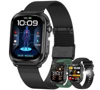 MYSHUN Reloj Inteligente Mujer con Llamadas, 2,01 Pulgada Smartwatch Hombre Deportivo con Podometro Pulsometro SpO2 Sueño Presion Arterial Actividad 1ATM Reloj Digital para iOS Android (Negro)