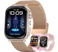 MYSHUN Reloj Inteligente Mujer con Llamadas, 2,01 Pulgada Smartwatch Hombre Deportivo con Podometro Pulsometro SpO2 Sueño Presion Arterial Actividad 1ATM Reloj Digital para iOS Android (Rosa)