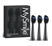 MySmile DY156 Cabezales de repuesto para cepillo de dientes eléctrico, 3 paquetes (negro, 1)