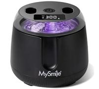 MySmile MS208 Limpiador Ultrasónico de Retenedores Dentales con Luz UV | 42-48 kHz, 4 UV, 4 Modos, 200 ml, Ventana, Portátil, Bajo Ruido, Prótesis, Protector Bucal, Alineador, Negro