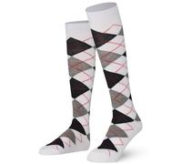 Mysocks Calcetines Unisex Hasta La Rodilla Argyle Ceniza antracita blanca