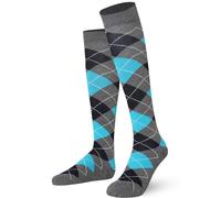 Mysocks Calcetines Unisex Hasta La Rodilla Argyle ceniza Armada turquesa