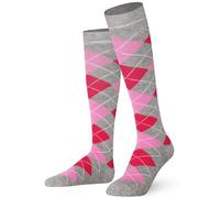 Mysocks Calcetines Unisex Hasta La Rodilla Argyle ceniza fucsia rosado