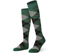Mysocks Calcetines Unisex Hasta La Rodilla Argyle Ceniza verde Negro naranja
