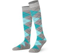 Mysocks Calcetines Unisex Hasta La Rodilla Argyle menta turquesa ceniza