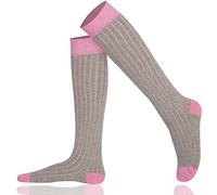 Mysocks Medias hasta la rodilla unisex acanaladas Rosa ceniza