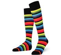 Mysocks unisexo Rodilla alta calcetines largos raya Algodón Arco iris oscuro Delgado