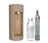 Mysoda Glassy - Máquina de agua con gas con 1 botella de vidrio en un cilindro de CO2 - Latte (Beige)