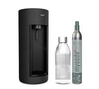 Mysoda Glassy - Máquina de agua con gas con 1 botella de vidrio en un cilindro de CO2, color negro