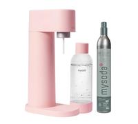 Mysoda Woody - Máquina de agua con gas hecha de compuesto de madera, incluye botella PET y bombona de CO2 - Color rosa