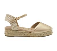 mysoft - 25M140 Alpargatas de Mujer con Planta de Gel Acolchada - Sandalias de Cuña Baja Elegantes y Muy Cómodas, Ideales para Caminar, Diseño Versátil con Cierre de Hebilla Mujer Color: Platino Tall