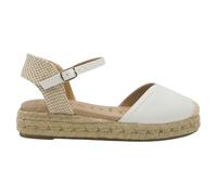 mysoft - 25M140 Alpargatas de Mujer con Planta de Gel Acolchada - Sandalias de Cuña Baja Elegantes y Muy Cómodas, Ideales para Caminar, Diseño Versátil con Cierre de Hebilla Mujer Color: Blanco Talla