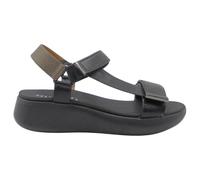 mysoft - 26M364 Sandalias de Cuña Mujer 4 cm, Tiras Bicolor, Cierre Adhesivo Delantero y Trasero, Suela de Poliuretano Antideslizante, Cómodas y Ligeras para Uso Diario Mujer Color: Negro Talla: 38