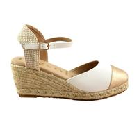 mysoft - Alpargatas de Esparto con cuña y Cierre de Hebilla 687521 Sintético Mujer Color: Platino Talla: 40