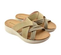 mysoft - Sandalias Muy cómodas de cuña 625923 Sintético Mujer Color: Beige Talla: 37