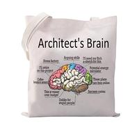 MYSOMY Architect's Brain Tote Bag Architecture Supplies Bag Funny Architect Gifts Architecture Student Gifts Shoulder Bag, Bolso tote, small