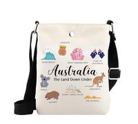 MYSOMY Australia Icons Graphic Bandolera The Land Down Under Australia Bolsa de viaje y recuerdo, Australia Mb, 14.7 x 2 x 21centimeters (5.8 x 0.8 x 8.3 inches)