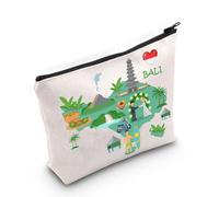 MYSOMY Bali Indonesia - Bolsa de viaje para cosméticos de viaje Bali, regalo de mapa de recuerdos de Bali, bolsa de recuerdo de Bali, regalo de vacaciones de Bali, regalo de luna de miel, Bolsa Bali,