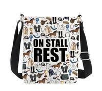 MYSOMY Bolsa cruzada para montar a caballo, regalo ecuestre, regalo para jinete, regalo para entrenador de caballos, regalo para dueño de caballo, bolsa de hombro para carreras de caballos, On Stall