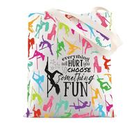 MYSOMY Bolsa de hombro para baile de poste con texto en inglés "Everything Will Hurt You So Choose Something Fun Pole Dancing, Everything Will Tg3, INCH