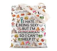 MYSOMY Bolsa de mano húngara, regalos de viaje con texto en inglés "I'm Not Perfect But I'm Hungarian Gifts Hungría", Hungarian So Tg3, INCH