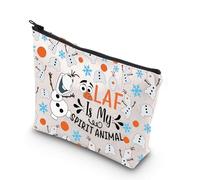 MYSOMY Bolsa de maquillaje con diseño de muñeco de nieve Olaf para amantes de Olaf, regalos de princesa Elsa y Anna, bolsa con cremallera Olaf Samantha, Olaf es mi espíritu animal