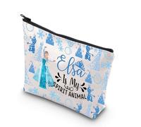 MYSOMY Bolsa de maquillaje de princesa Elsa y Anna, regalos de la película Elsa y Anna, regalos de princesa Elsa, Elsa y Olaf con cremallera, Elsaspirit Makebag