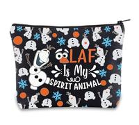 MYSOMY Bolsa de maquillaje Olaf con diseño de muñeco de nieve, regalo para amantes de la princesa, Elsa y Anna, bolsa con cremallera, Olaf is My Spirit Anima Bl Mb