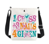 MYSOMY Bolso cruzado cristiano, regalo religioso, versículos de la Biblia, regalo de Jesús, 1 cruz, 3 clavos, 4 bolsas de hombro cristianas, 3 clavos Cb1, 111