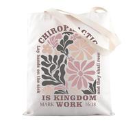 MYSOMY Bolso de mano para quiropráctico cristiano, regalos quiroprácticos, quiropráctica es el reino, regalos de trabajo, bolsa de hombro para quiropráctico cristiano, La quiropráctica es Tg3, INCH