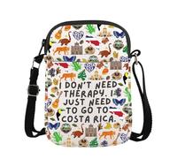 MYSOMY Costa Rica Gifts Costa Rica Symbols Souvenir Crossbody Bag Pura Vida Costa Rica Regalo de vacaciones, Rica Cb, 14.7 x 2 x 21centimeters (5.8 x 0.8 x 8.3 inches)