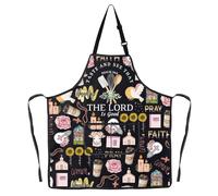 MYSOMY Delantal cristiano de cocina, regalo de cocina, versículo bíblico, delantal con texto en inglés "Taste And See That The Lord Is Good", Sabor y ap1, 49cm(19.3inch)*68cm(26.8inch)