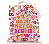 MYSOMY Donuts Tote Bag Café Donuts Amante Regalo Donut Junkie Regalos Café Donuts Bolso de hombro, A Dunkin Uk1, INCH, A Dunkin Uk1, INCH