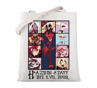 MYSOMY Hazbin Movie Characters Inspired Tote Bag Hazbin Staff The Evil Tour Bolsa de compras Alastor Demon Lover Gift, Hazbin Staff Tb, 13.7inch*15.7inch